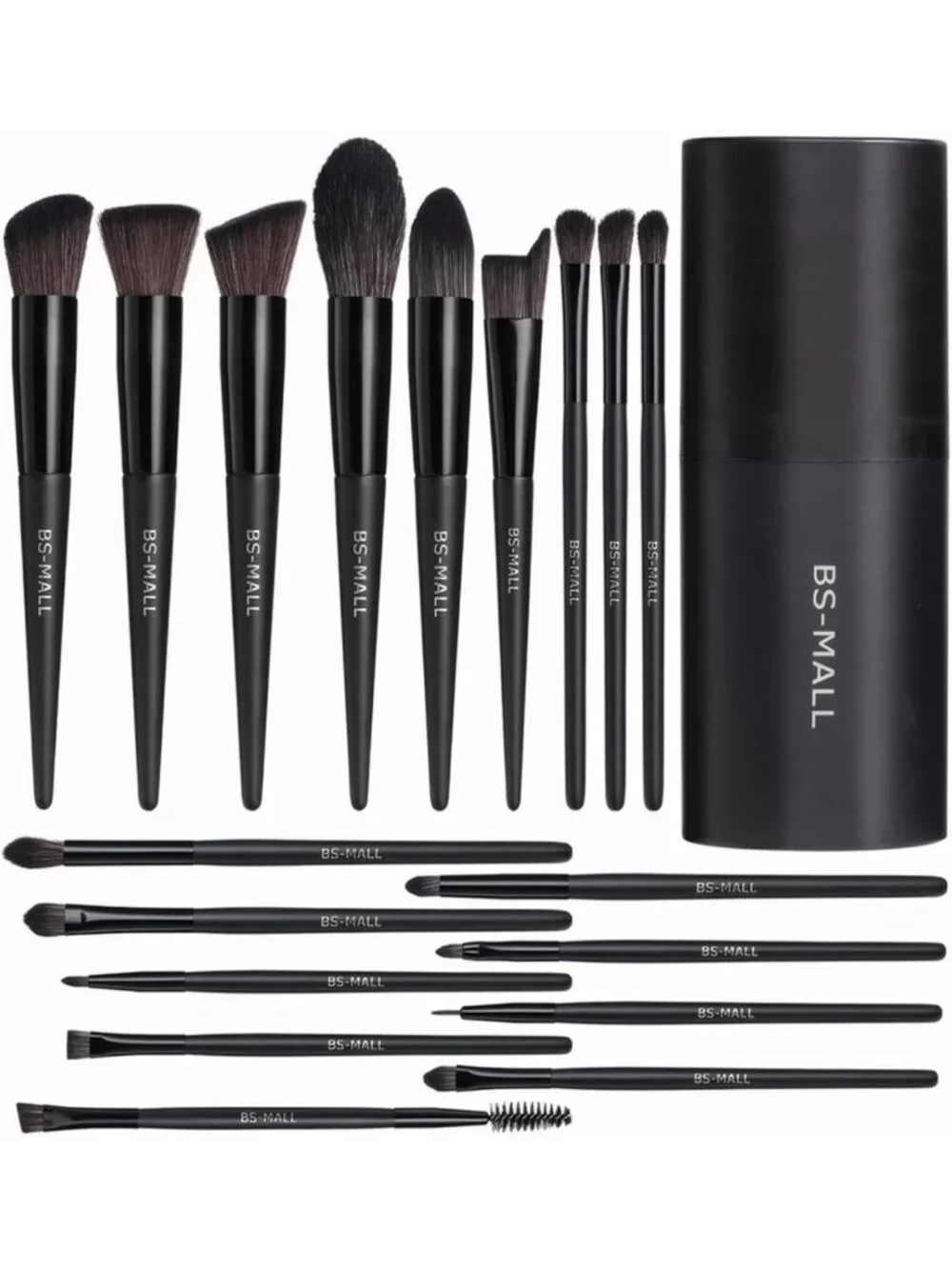 18-Piece Premium Makeup Brush Set - Synthetic Foundation, Powder, Concealer